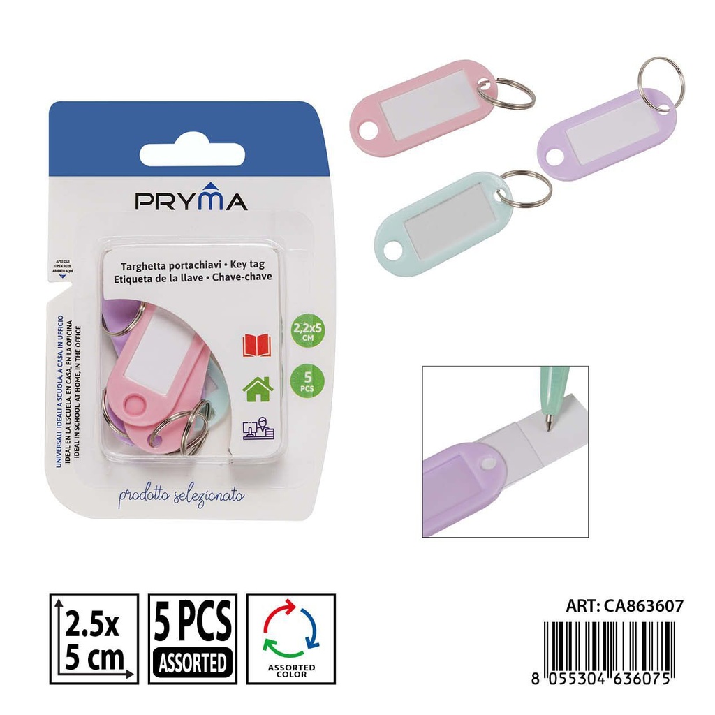Llaveros de plástico (5 piezas) - Accesorios para oficina y manualidades