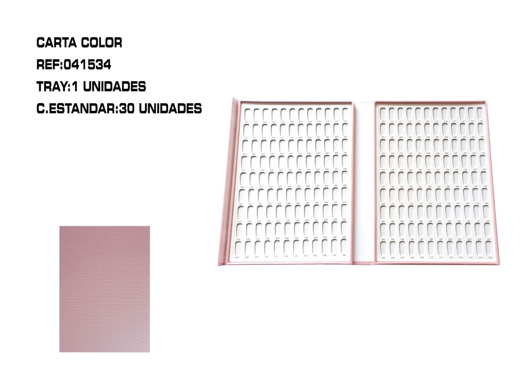 Paleta de Color 216 en Libro Rosa - Accesorios de uñas y paletas de colores
