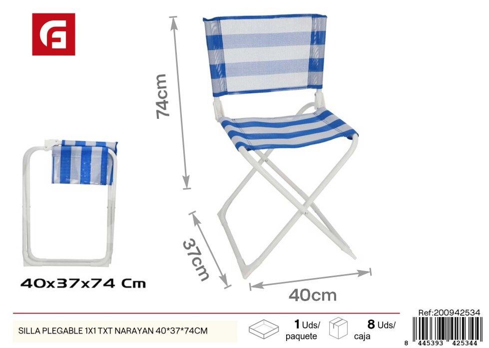 Silla plegable de playa 1x1 TXT Narayan 40x37x74 cm - Muebles de verano y sillas de playa