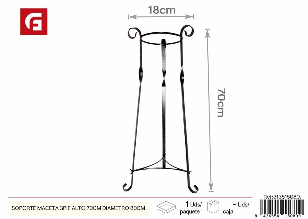 SOPORTE MACETA 3PIE ALTO 70 CM DIAMETRO 80 CM - Soporte para maceta  