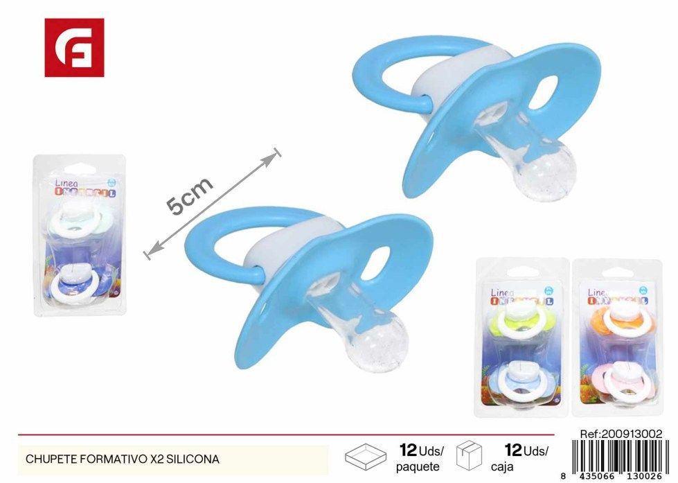 Pachet de 2 chupetes formativos de silicona - Artículos para bebés y cuidado infantil
