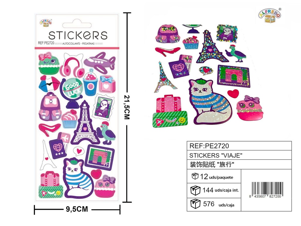 Stickers "Viaje" 9.5x21.5 cm - Accesorios y manualidades