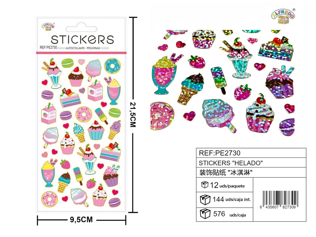 Stickers "Helado" 9.5x21.5 cm - Accesorios y manualidades