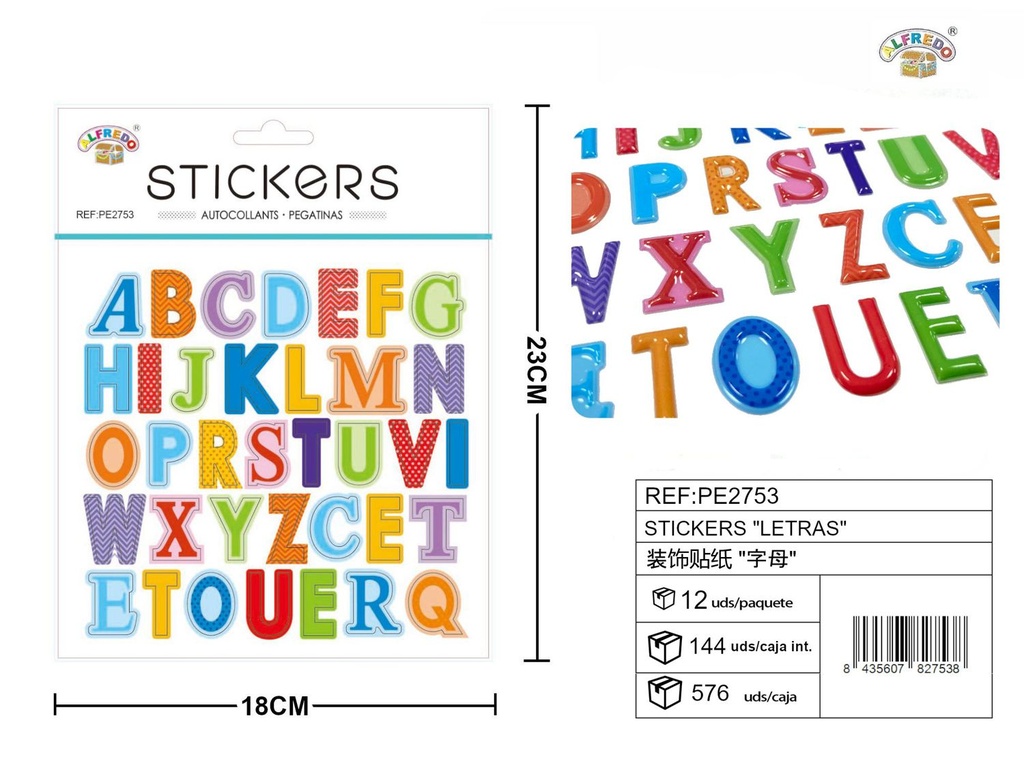 Stickers "Letras" 18x23 cm - Accesorios y manualidades