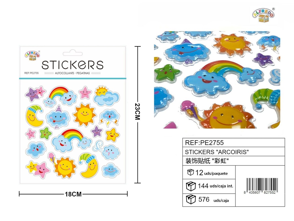 Stickers "Arcoiris" 18x23 cm - Accesorios y manualidades