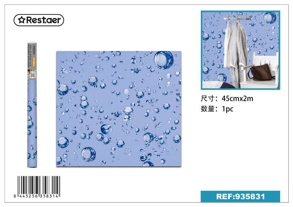 Rollo adhesivo de papel tapiz 45cmx2m - Papel tapiz y decoración 