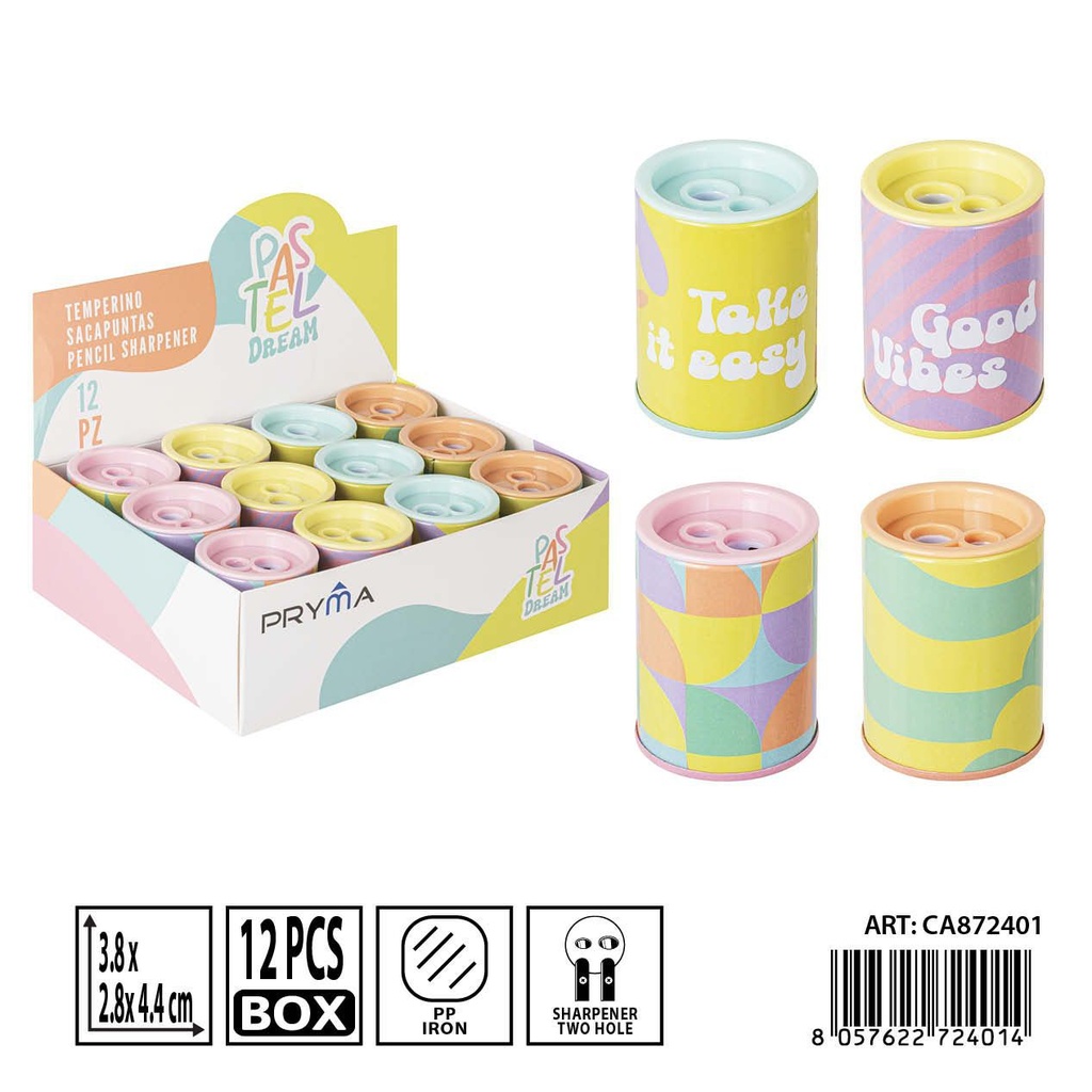 Sacapuntas doble con depósito 3.8x2.8x4.4 cm - Accesorios de papelería
