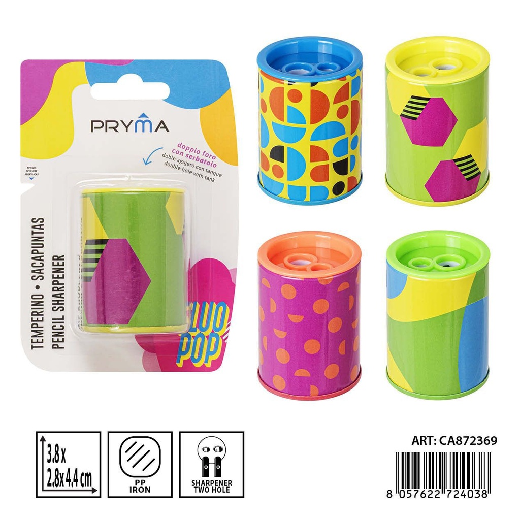 Sacapuntas doble con depósito 3.8x2.8x4.4 cm (repetido) - Accesorios de papelería