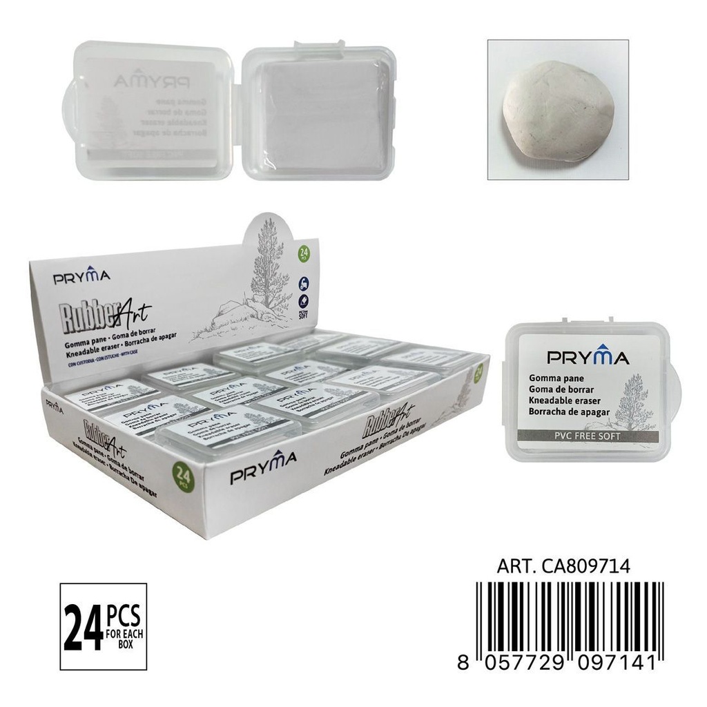 Goma de borrar blanca con estuche 3.8x3.3x0.9 cm - Material de papelería