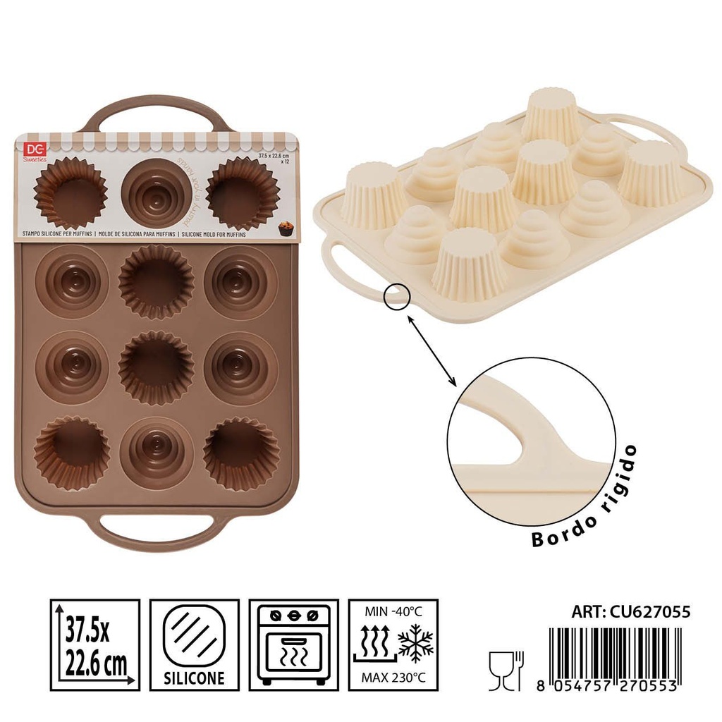 Molde de silicona para tartas 12 piezas 37.5x22.6 cm - Utensilios de repostería
