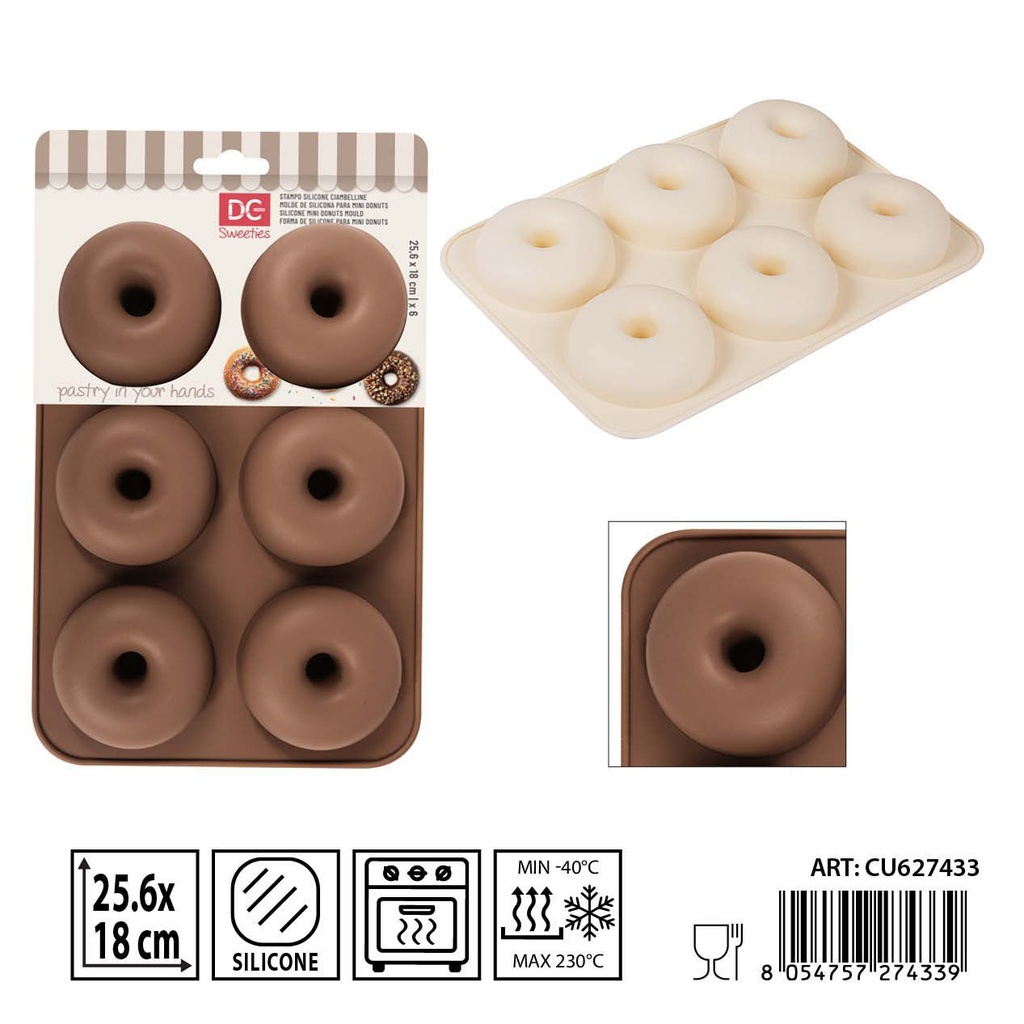 Molde de silicona para rosquillas 25.6x18x2 cm - Utensilios de repostería y moldes