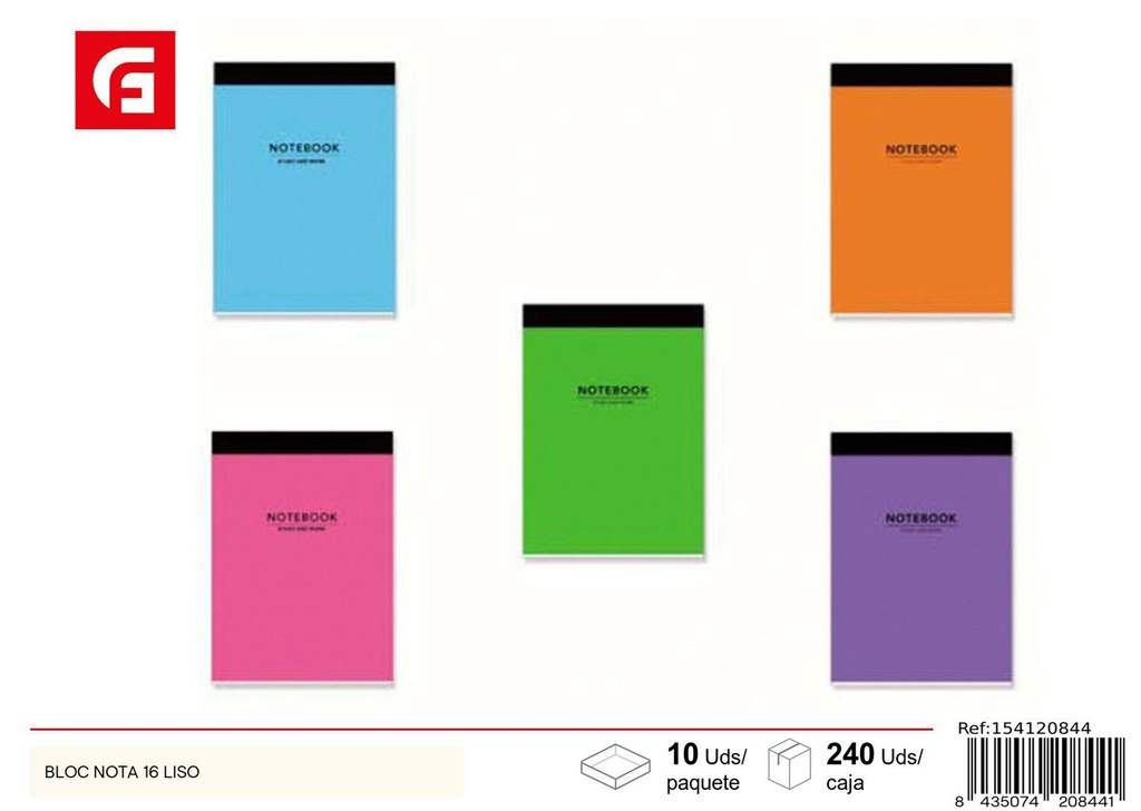 BLOC de notas 16 liso - Material escolar y papelería