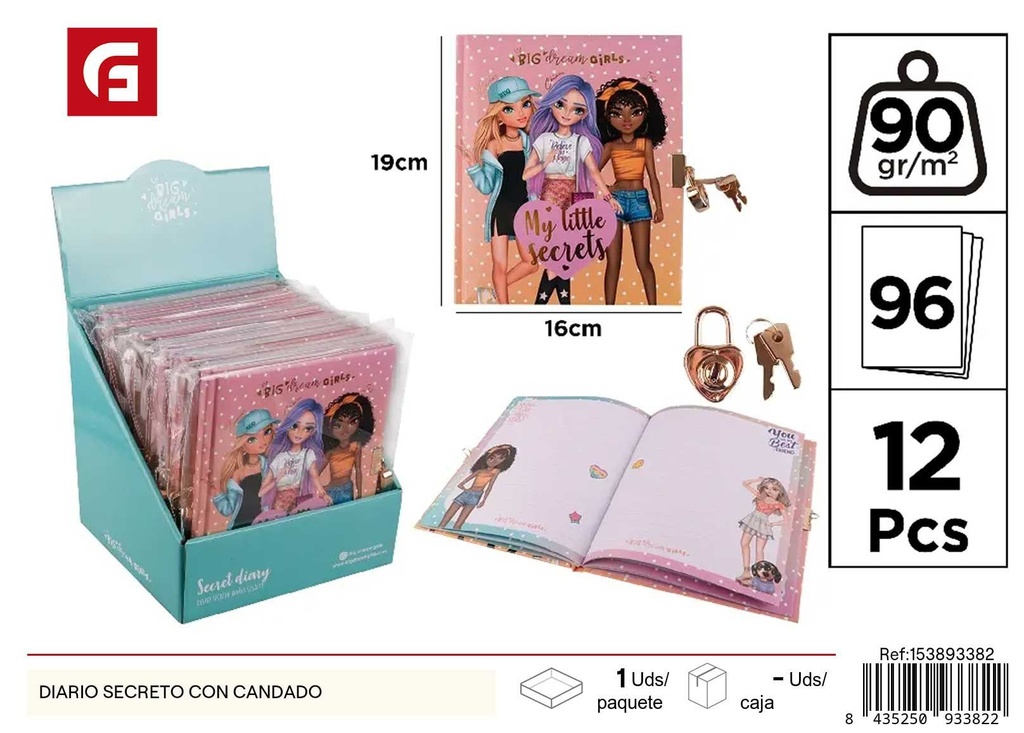 Diario secreto con candado - Cuadernos de escritura y secretos