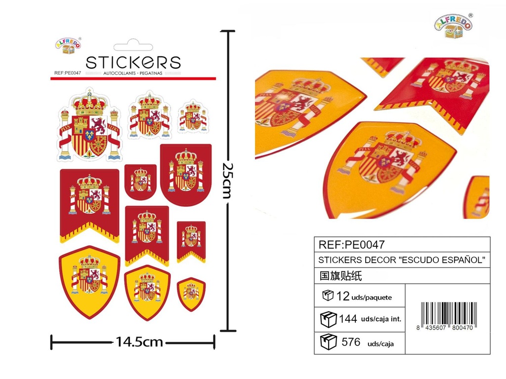 Stickers decorativos "Escudo Español" 14x21 cm - Pegatinas de banderas