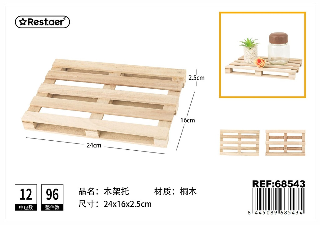 Soporte de madera de paulownia 24x16x2.5 cm - Artículos de regalo y decoración