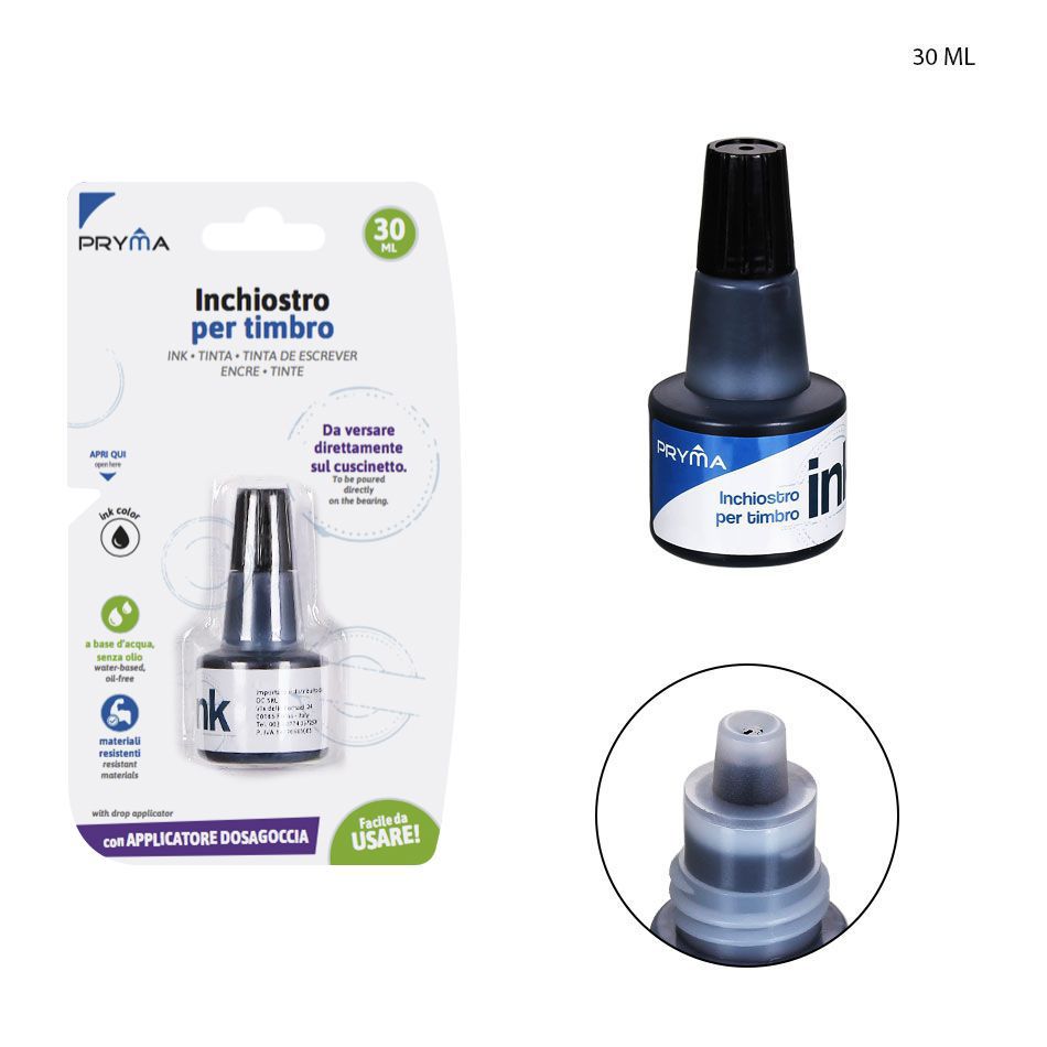 Tinta para sellos negra 30 ml - Artículos de oficina