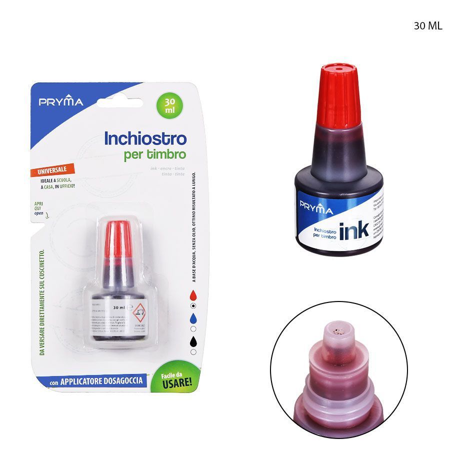 Tinta para sellos 30 ml color rojo - Artículos de oficina