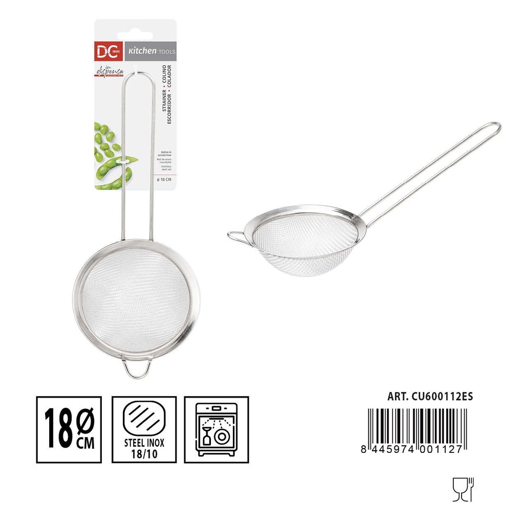 Colador redondo de acero 18cm - Herramientas de cocina