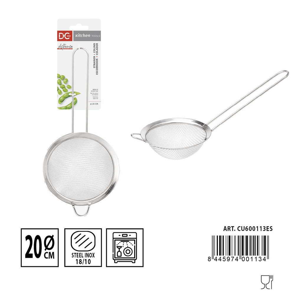 Colador redondo de acero 20cm - Herramientas de cocina