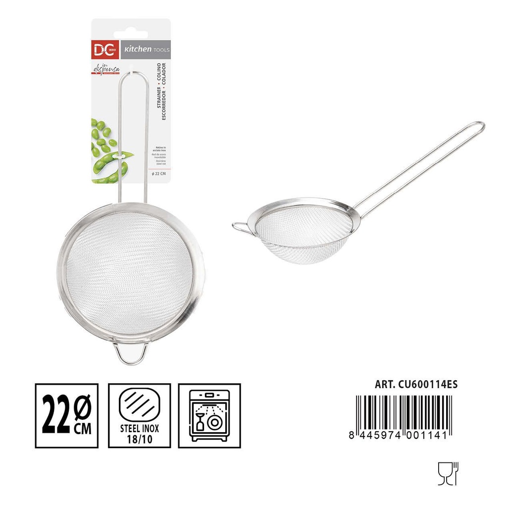 Colador redondo de acero 22cm - Herramientas de cocina