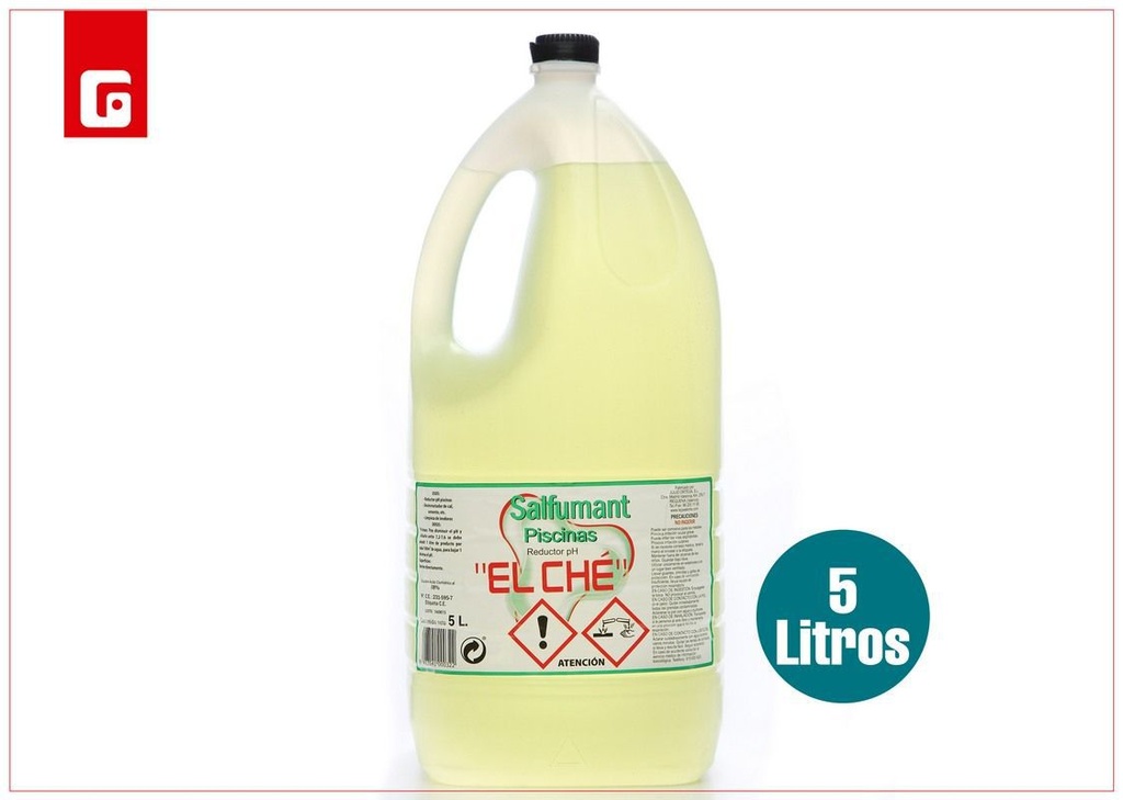 Garrafa de agua desinfectante para piscinas 5L - Accesorios de piscina