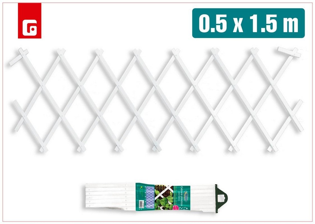 Celosía plegable de plástico color blanco 0.5 x 1.5 m - Jardín y cobertura