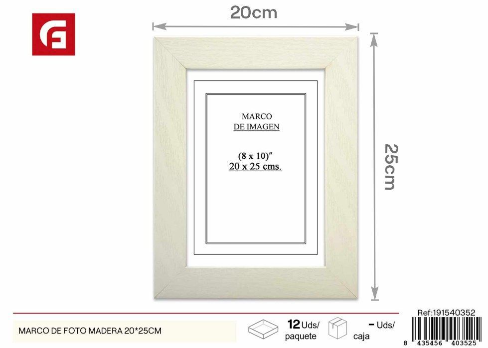 Marco de foto de madera 20*25 cm - Decoración de hogar y fotografía