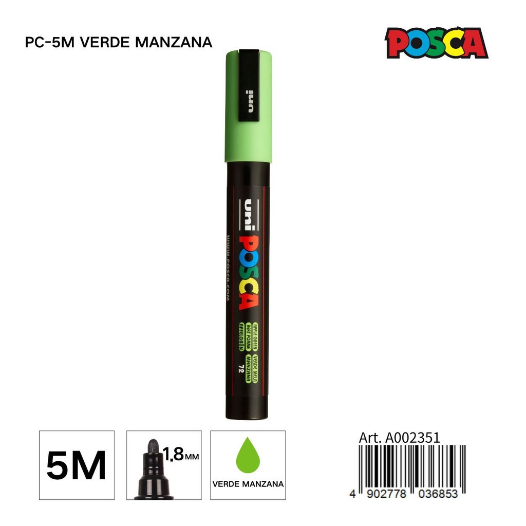 Marcador POSCA 1.8MM PC-5M Verde Manzana - Material de papelería y marcadores
