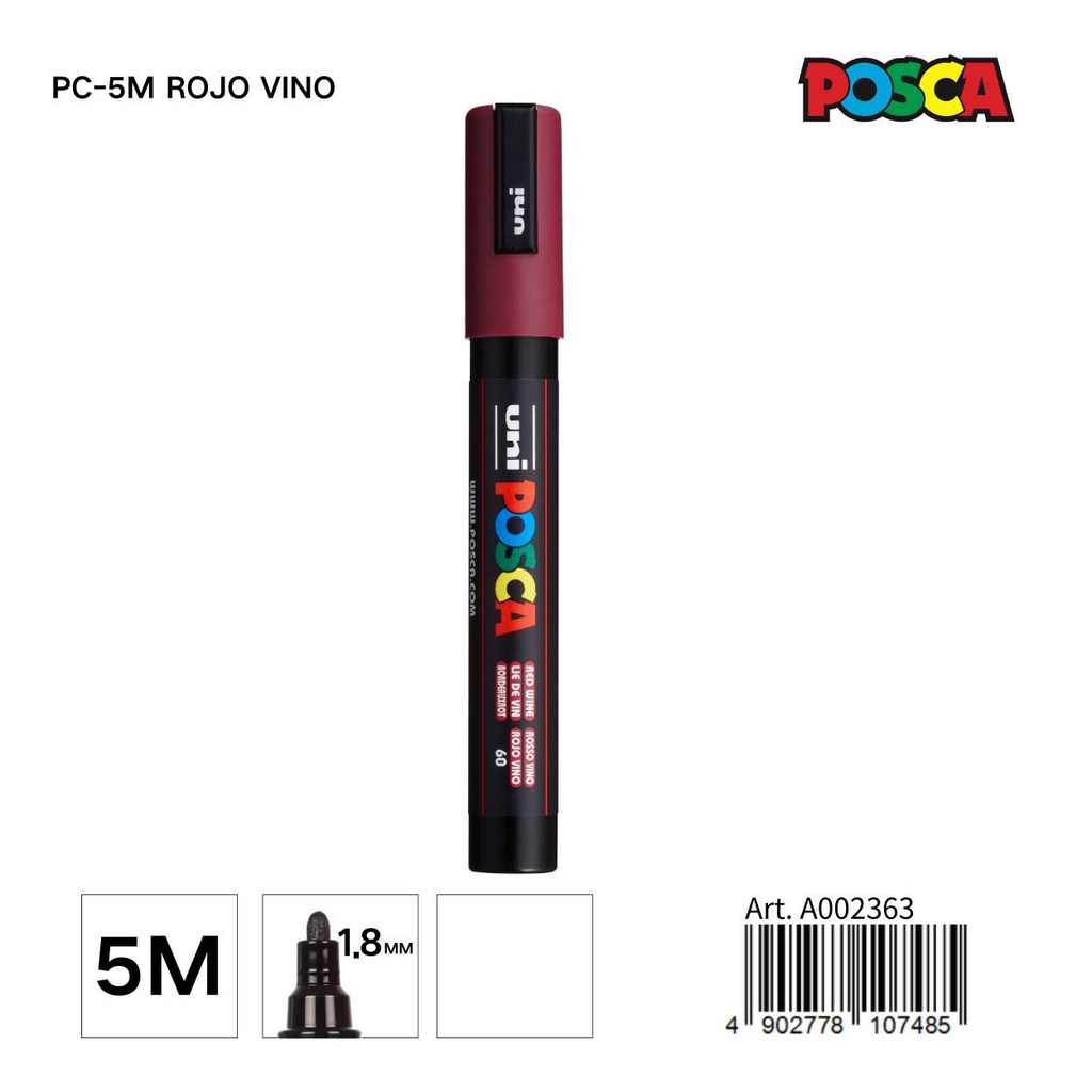 Marcador POSCA 1.8MM PC-5M Rojo Vino - Material de papelería y marcadores
