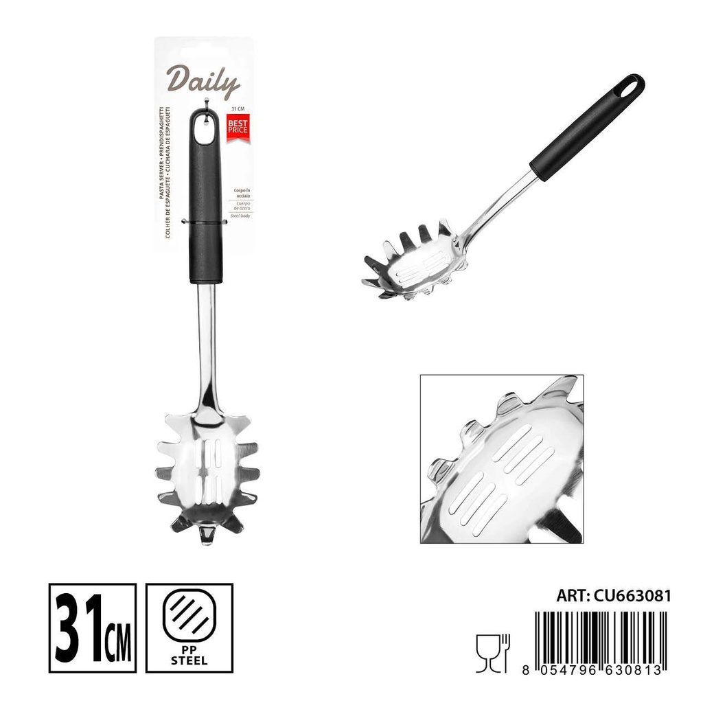 Cucharón para pasta de acero inoxidable 31x7.5 cm - Utensilios de cocina