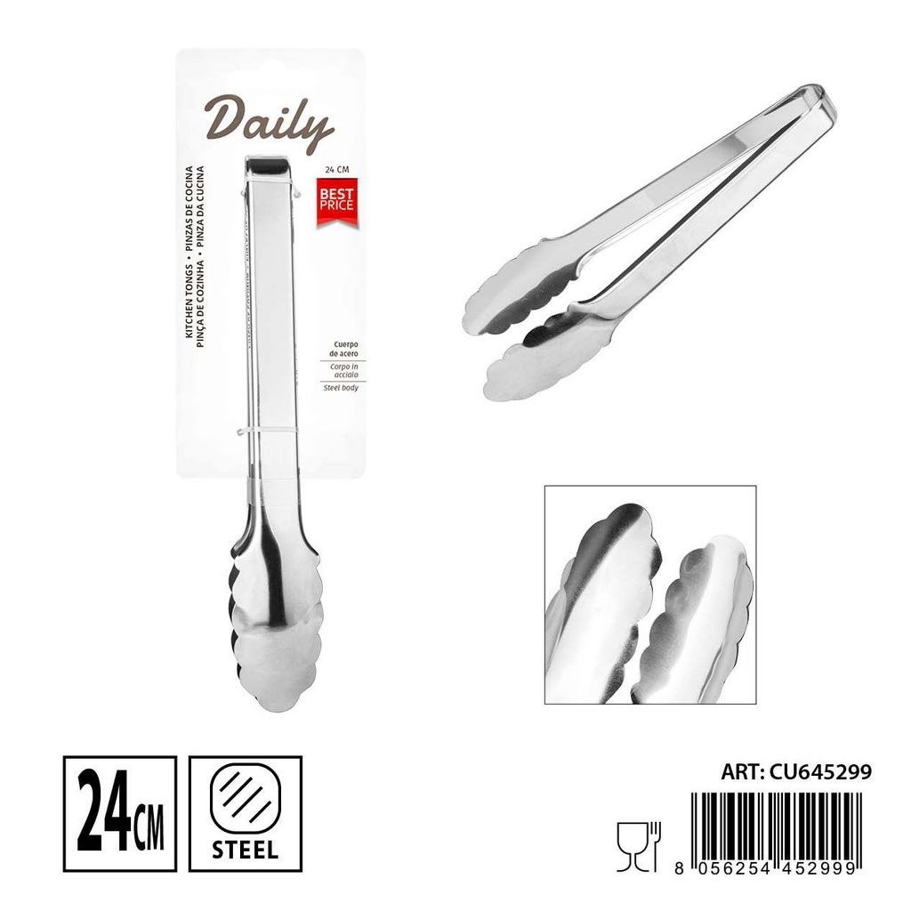 Pinza de cocina multfunción de acero inoxidable 24x3.5cm - Utensilios de cocina