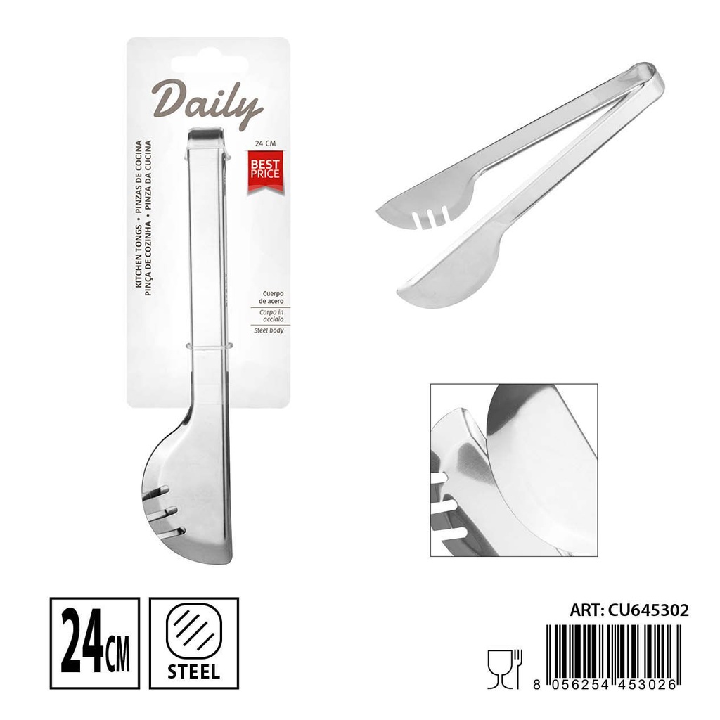 Pinza de cocina multiuso de acero inoxidable 24x6.8cm - Utensilios de cocina