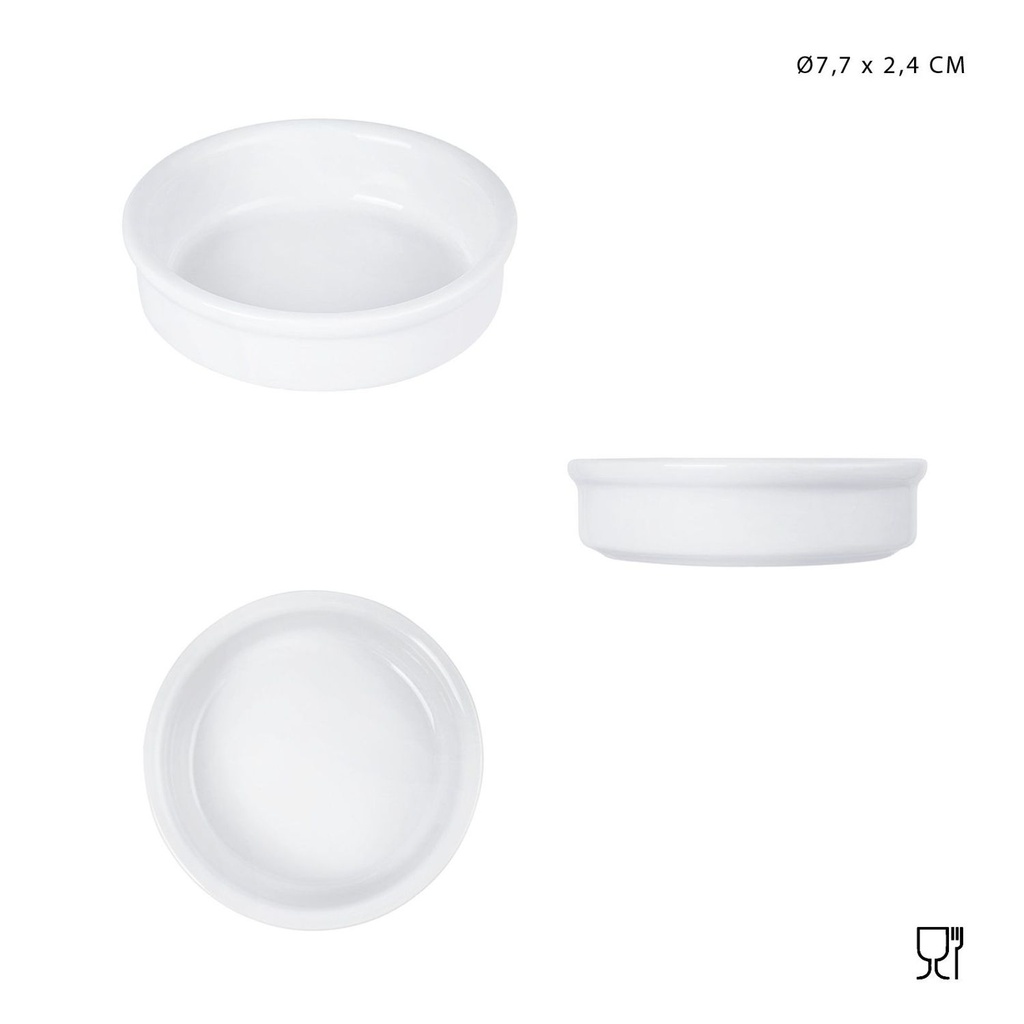 Bol de porcelana D7.7xH2.4cm blanco - Accesorios de mesa