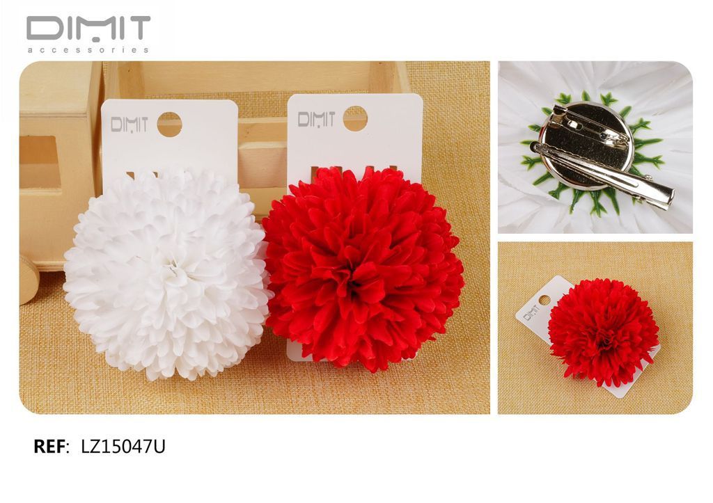 Pinza/broche con flor 12 unidades LZ15047U - Accesorios de peinado decorativos