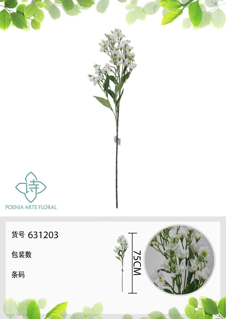 Ramo de flor artificial con una sola cabeza de bronce de 75cm - Novedades