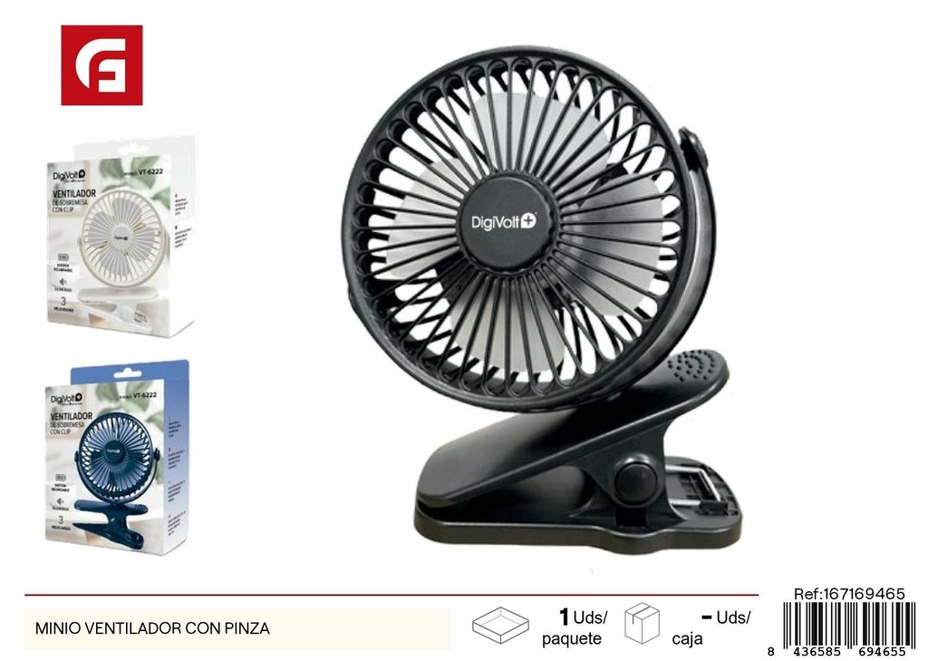 Mini ventilador con pinza - Ventiladores prácticos y portátiles