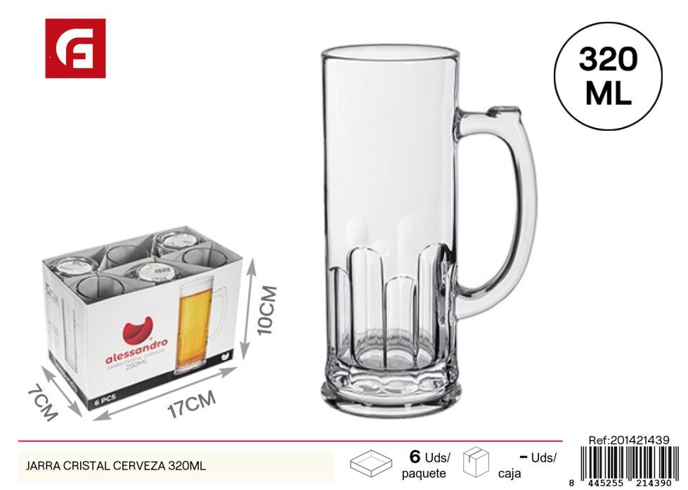 Jarra de cristal para cerveza 320 ml - Accesorios de bar y servicio de bebidas