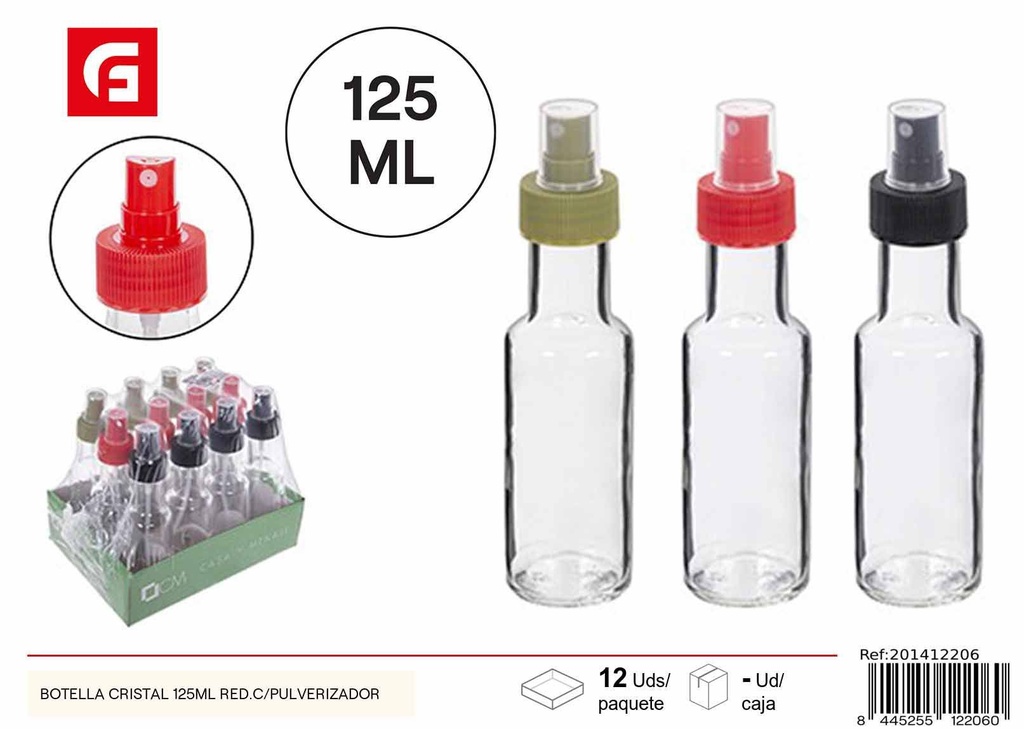 Botella de cristal con spray 125ML - Productos de vidrio y cerámica