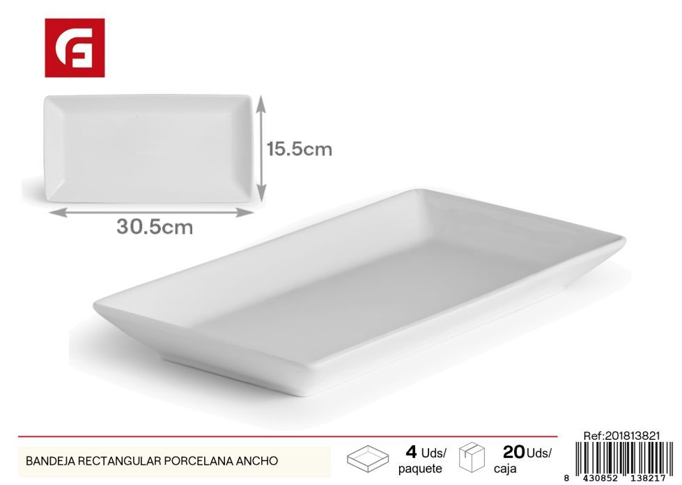 Bandeja rectangular de cerámica ancho - Vajilla y decoración