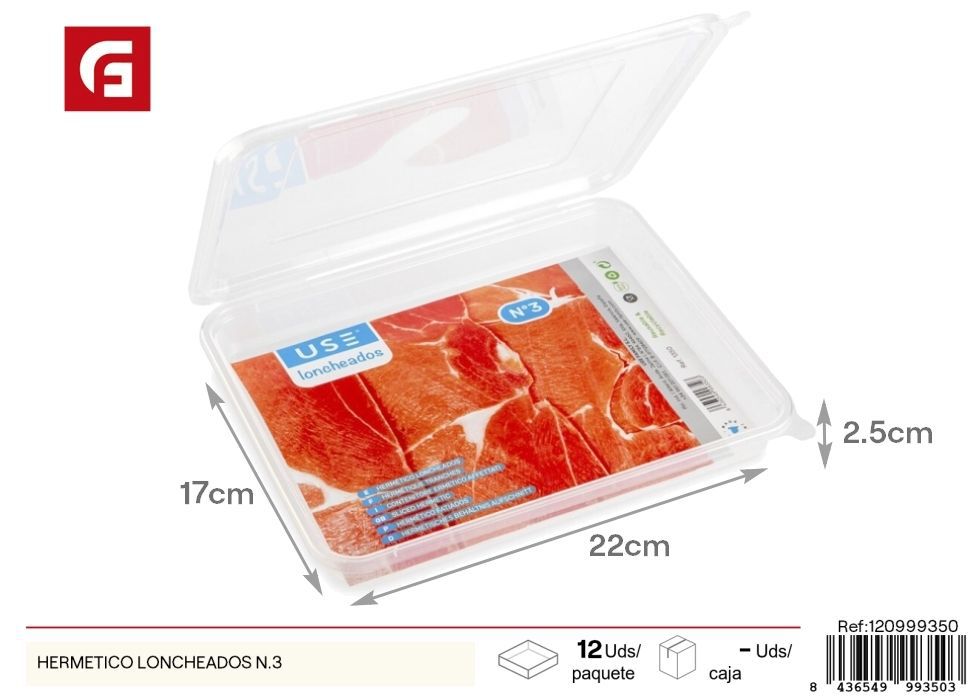 Contenedor hermético de plástico nº 3 - Almacenamiento de alimentos y fiambreras clásicas