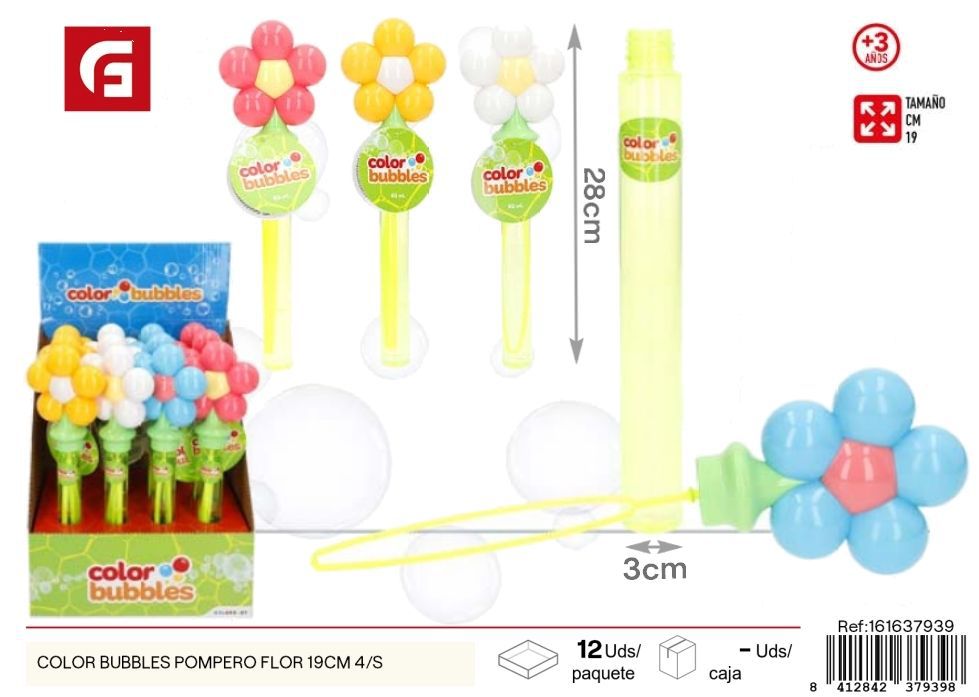 Pompón de burbujas de 19 cm color flor - Juguetes de burbujas