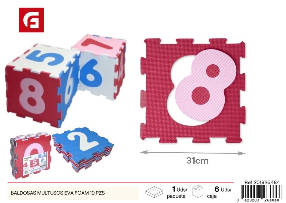 Baldosas multicensuales EVA 10 piezas - Juguetes de juego