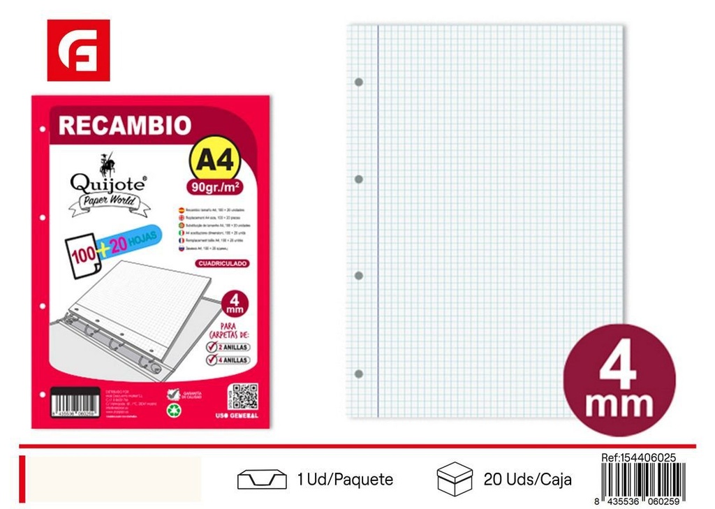 Recambio A4 PM6000/6009 - Suministros de oficina