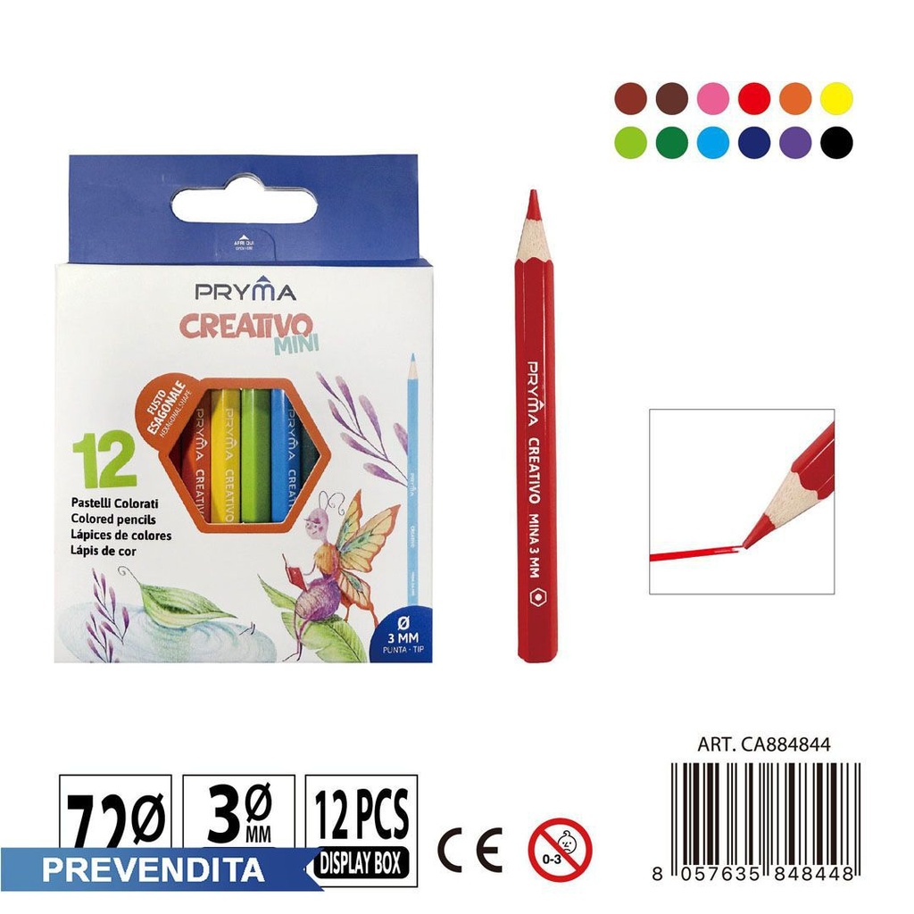 Mini lápices de colores creativos 12 uds - Material de dibujo