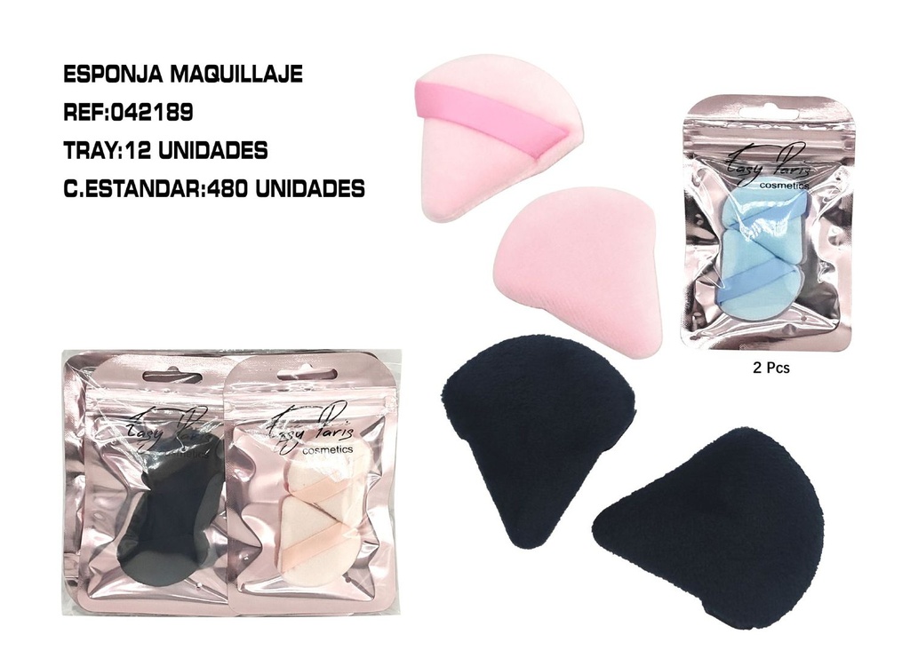 2 borlas de maquillaje acabado terciopelo 12/U - Suaves al tacto