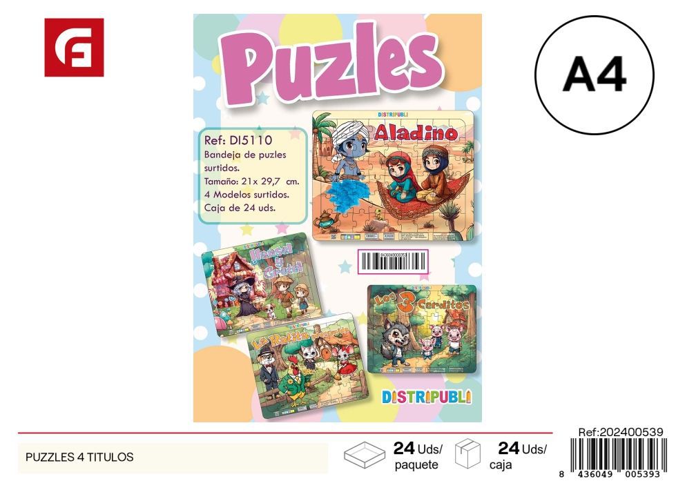 Puzzles 4 títulos - Libro de rompecabezas para niños  