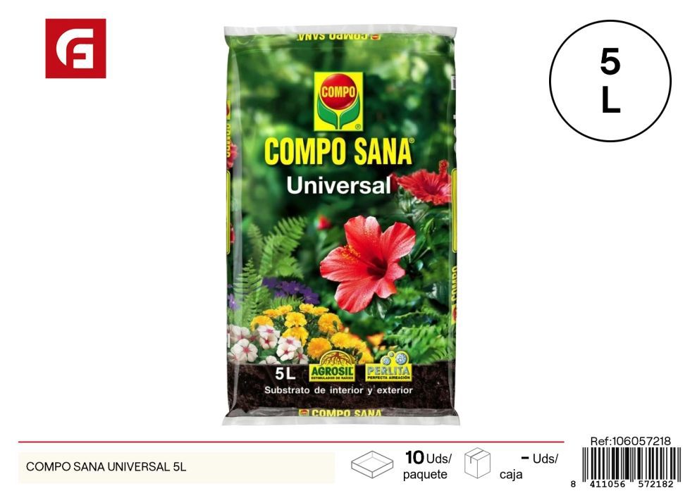 Tierra universal COMPO SANA 5L - Tierra para plantas