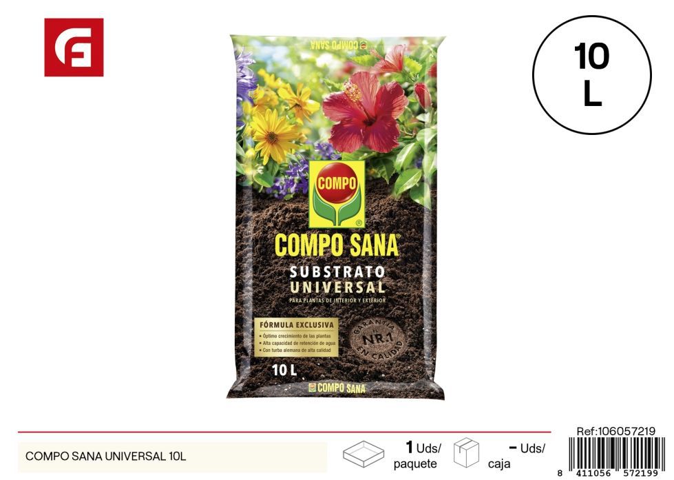 Tierra universal COMPO SANA 10L - Tierra para plantas