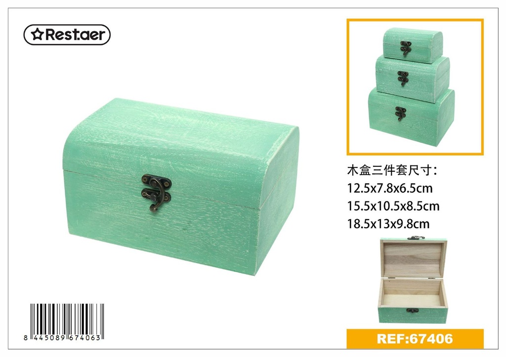 Caja de madera con tapa 18.5*13*9.8 cm - Detalles decorativos