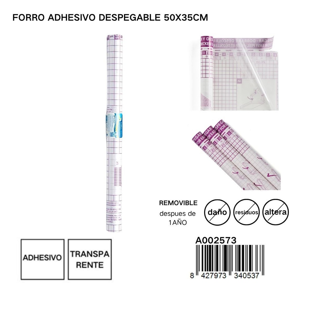 Forro adhesivo despegable 50x35 cm - Material de oficina y forros